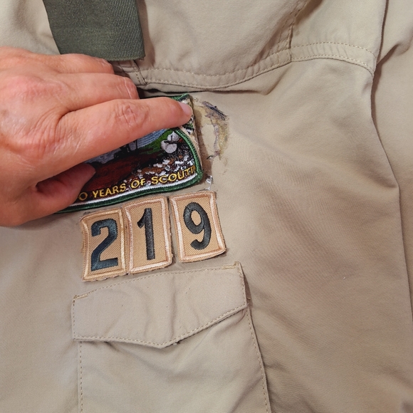 Vintage Boy Scouts Of America Uniform Shirt Adult Large Patches Be Prepared Tan - Picture 7 of 9